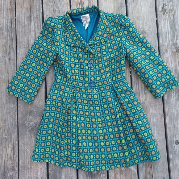 Tulle Anthropology Retro Pleated Blazor - Picture 1 of 9